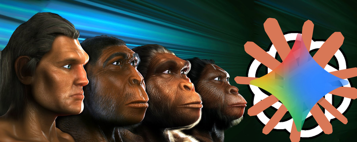 Pictures of different species of human faces next to the common AI providers' logos